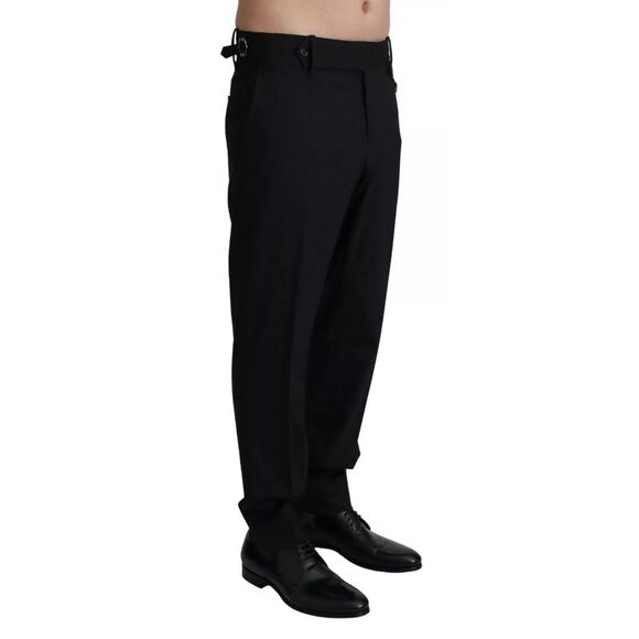 Dolce & Gabbana Black Wool Stretch Dress Trouser Men's Pants - Picture 3 of 3